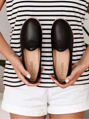 Charix Black Slip On Shoes